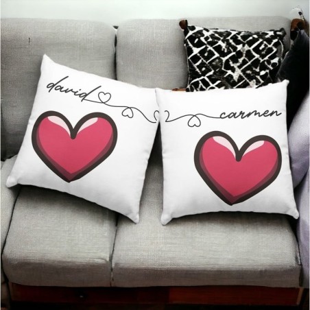Pack Cojines de 40x40 con Relleno Personalizado para Parejas