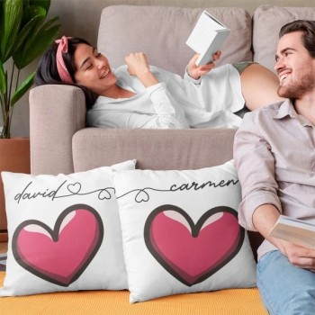 Pack Cojines de 40x40 con Relleno Personalizado para Parejas
