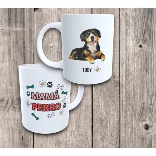 Taza de Cerámica Personalizada "PERRO" con Foto y Texto