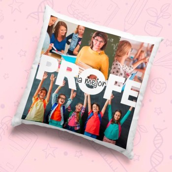 Cojin de 40X40 con Relleno Personalizado "PROFE" con Fotos