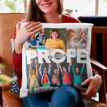 Cojin de 40X40 con Relleno Personalizado "PROFE" con Fotos