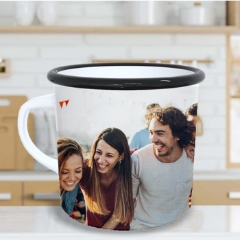 Taza Metálica Personalizada con Texto o Foto