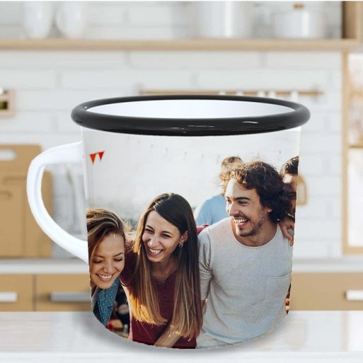 Taza Metálica Personalizada con Texto o Foto