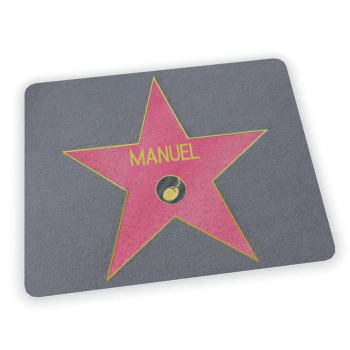 Alfombrilla con base Antideslizante de Ratón Personalizada de Estrella de Hollywood con Texto