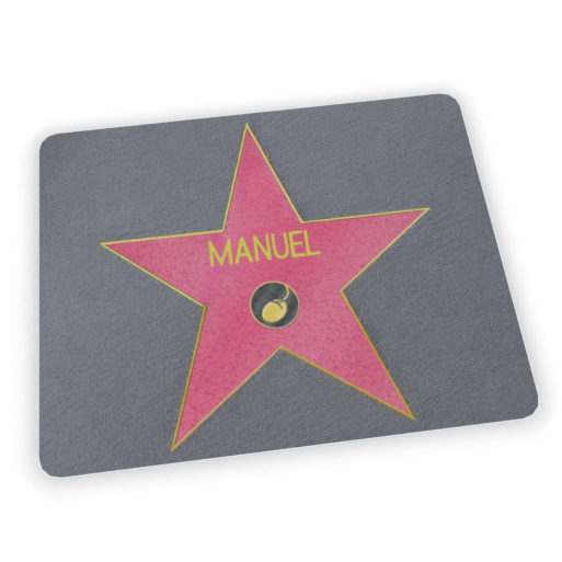Alfombrilla con base Antideslizante de Ratón Personalizada de Estrella de Hollywood con Texto
