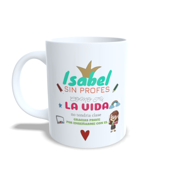 Taza de Cerámica  "SIN PROFES COMO TU..." Personalizable con Nombre