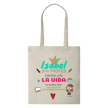 Tote Bag Multiusos "SIN PROFES COMO TU..." Personalizada con Foto y Nombre