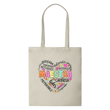 Tote Bag Multiusos "Maestra" Personalizada con Nombre e Iniciales