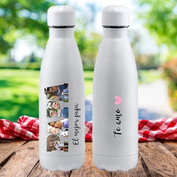 Botella de Acero Inoxidable 700ml Personalizada "PAPÁ" con Fotos