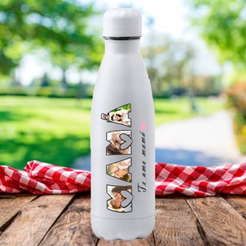 Botella de Acero Inoxidable 700ml Personalizadas "MAMA TE AMO" con Fotos