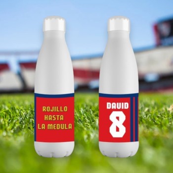 Botella Acero Inoxidable 700ml Personalizada del Osasuna con Nombre y Número