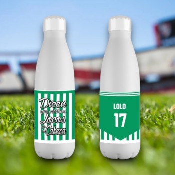 Botella Acero Inoxidable 700ml Personalizada del Betis con Nombre y Número