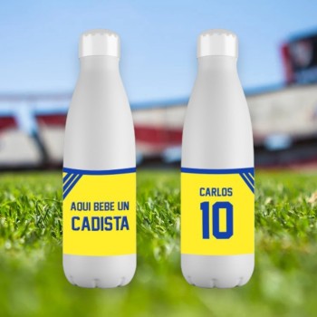 Botella Acero Inoxidable 700ml Personalizada del Cádiz con Nombre y Número