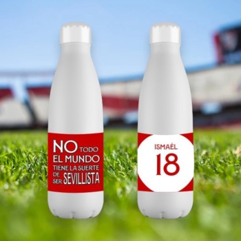 Botella Acero Inoxidable 700ml Personalizada del Sevila con Nombre y Número