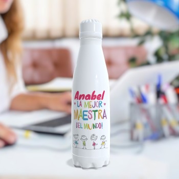 Botella Inoxidable 700ml "La mejor maestra" Personalizada con Nombre