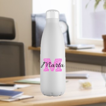 Botella de Acero Inoxidable 700ml Personalizada con Inicial y Nombre