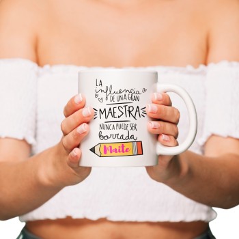 Taza de Cerámica "La influencia ..." Personalizada con nombre