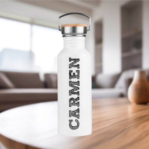 Botella Lechera de Acero Inoxidable 750ml Personalizada con Nombre