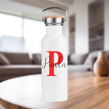 Botella Lechera Inoxidable 750 ml Personalizada con Inicial y Nombre
