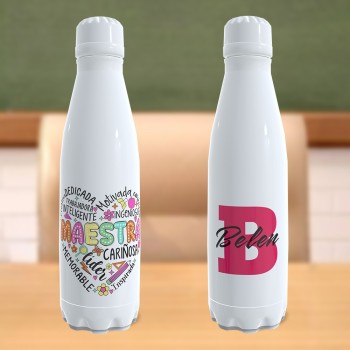 BOTELLA Inoxidable 700ml  "Maestra" - PERSONALIZABLE con nombre e Iniciales